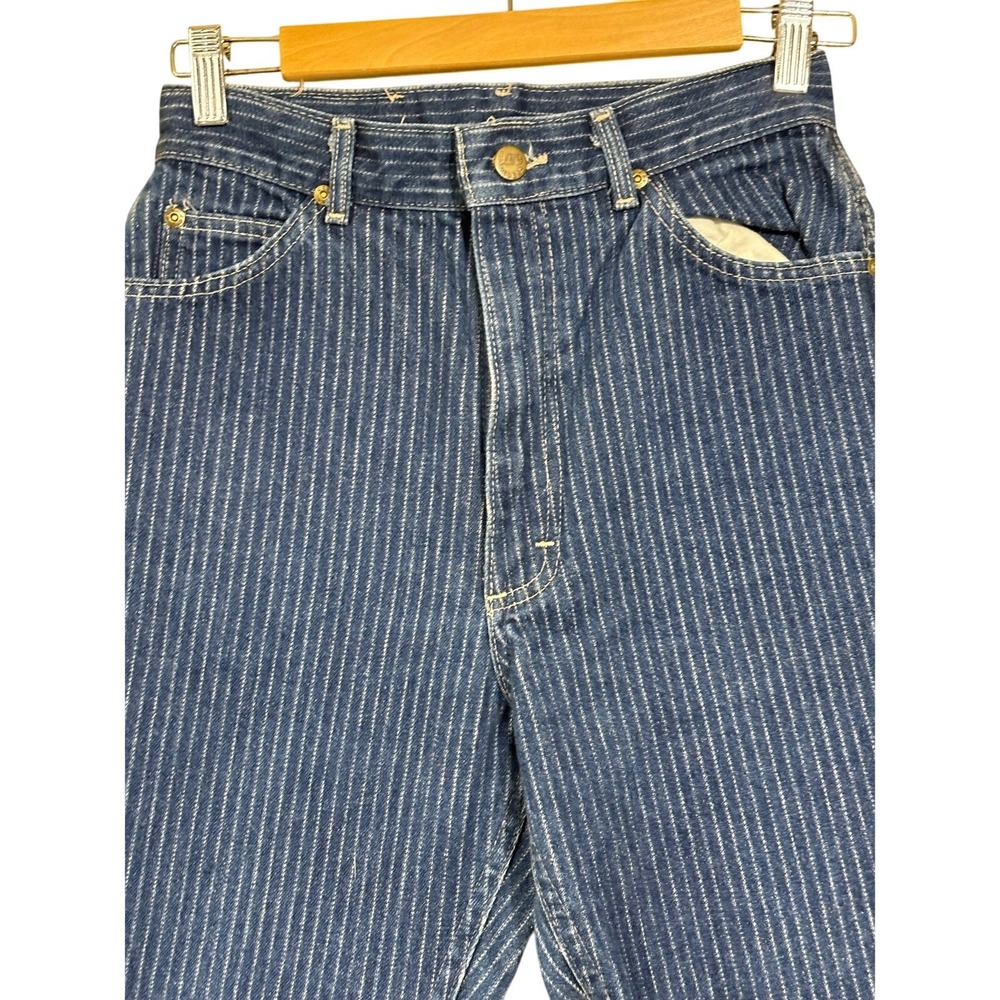 Vintage USA Made Lee Railroad Stripe Jeans Junior Size 11 Fits 6/8 Heritage